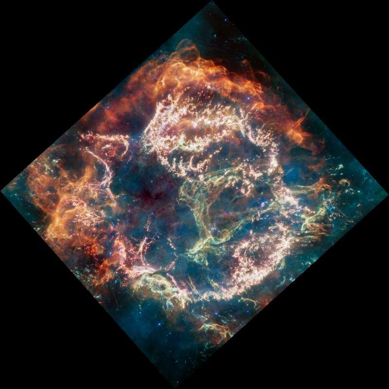 Webb Telescope Reveals Yet More Details Never-Before-Seen in Cassiopeia - An Exploding Star 