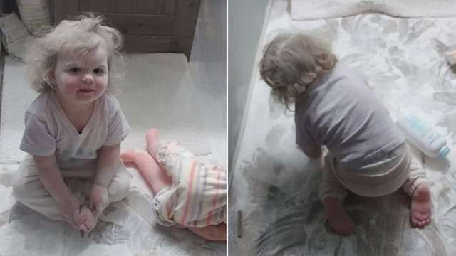 Mom's Reaction When She Finds Toddler Playing in Room Full of Baby Powder 