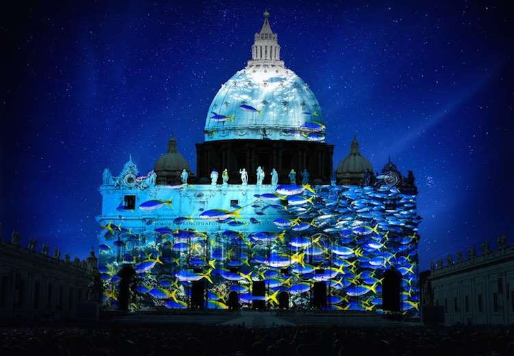 St. Peter's Basilica Lit With Breathtaking Climate Change Art Projections (WATCH) 