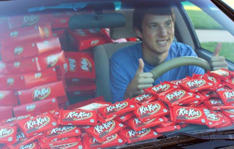 Candy Theft Victim Rewarded With Car Full of Kit Kats For Everyone 
