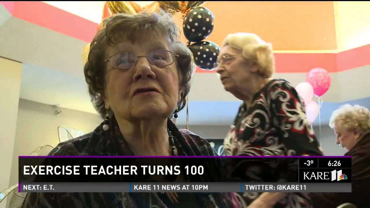 100-Year-old Leads Exercise Classes, Checks in On Facebook 